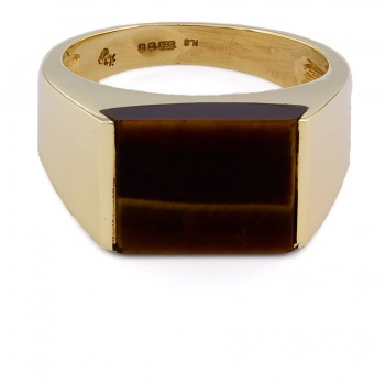 9ct gold Tiger's Eye Signet Ring size T